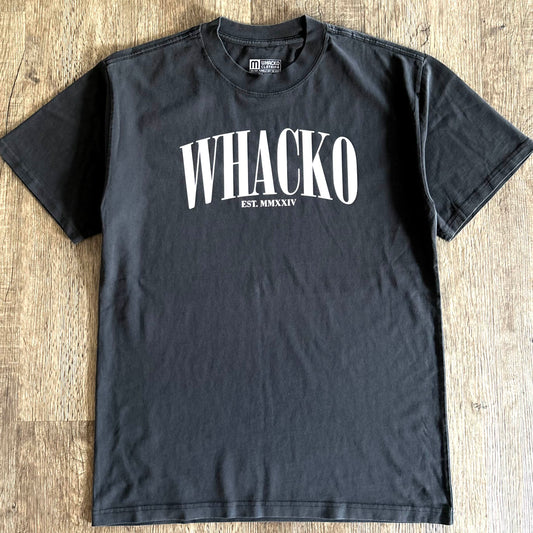 Black oversized mens tshirt, detail, Whacko Clothing