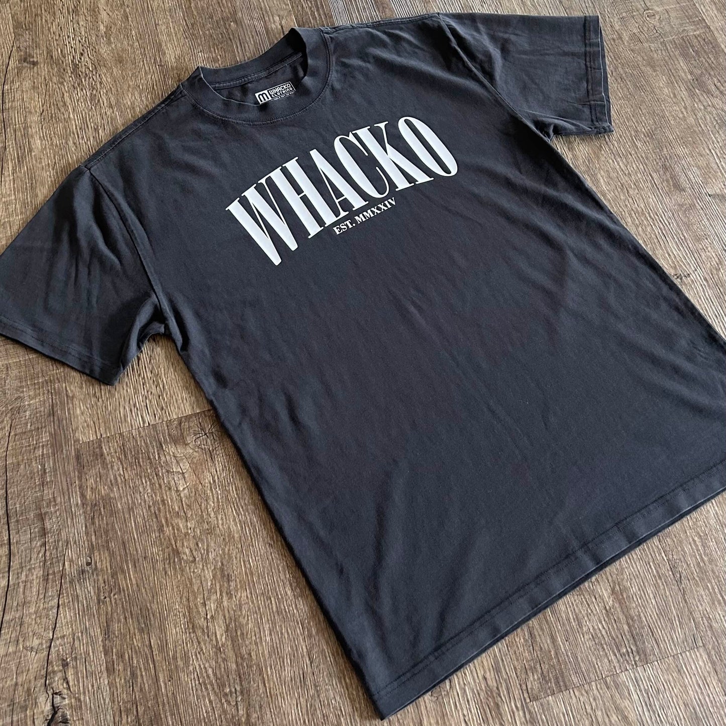 Black oversized mens tshirt, side view, Whacko Clothing