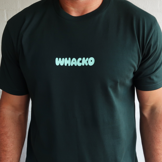 Mens Basic Green tshirt, Model Front View, Whacko Clothing