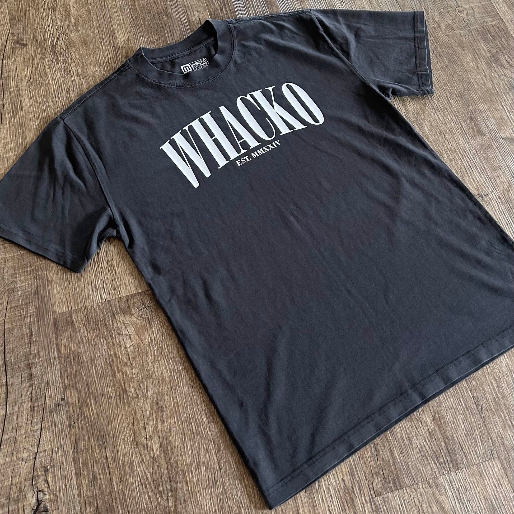 Black oversized mens tshirt, side view, Whacko Clothing
