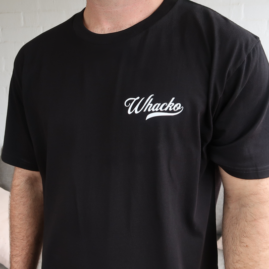 Black Staple mens tshirt, front, Whacko Clothing